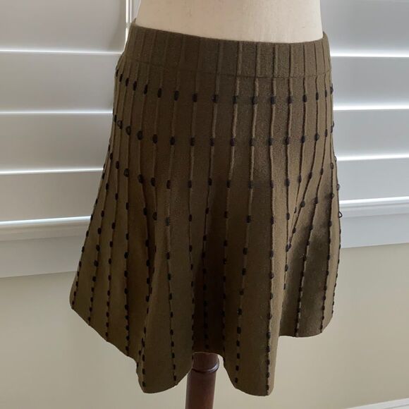 Sz S Zara Basics sweater skirt hunter green and black - Picture 1 of 8